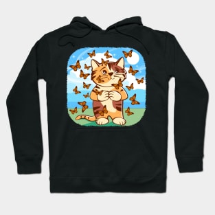 Kitten with Butterflies Hoodie